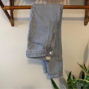Madewell 9” Mid Rise Skinny Blue Striped Jeans